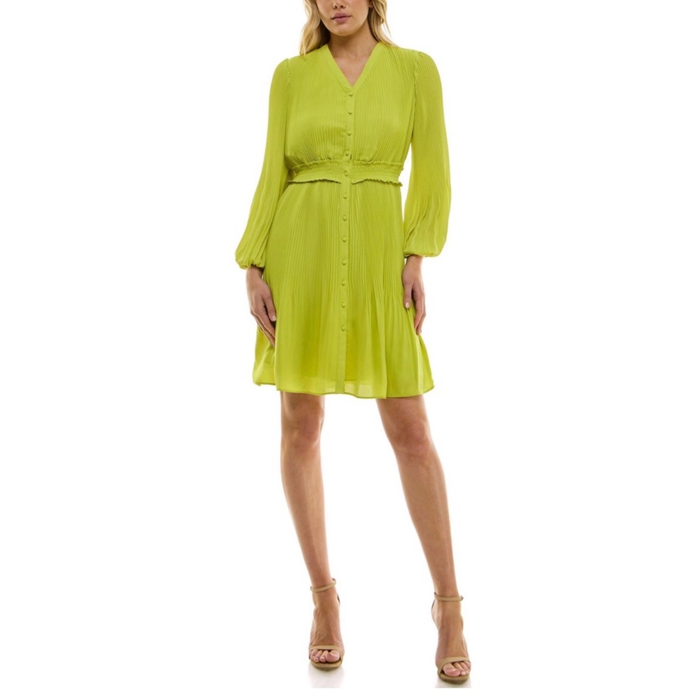 Nanette Lepore Vibrant Green Long Sleeve Dress in Size 6